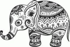 Retro Floral Elephant Free Vector, Free Vectors File