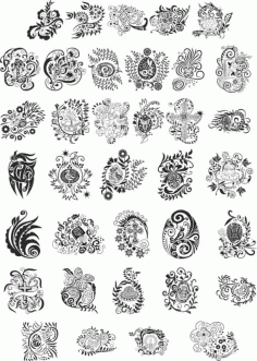 Abstract Floral Design Elements Free Vector, Free Vectors File