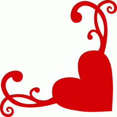 Heart Flourish Corner Free Vector, Free Vectors File