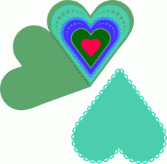 Layered Heart Fold Card Free Vector, Free Vectors File