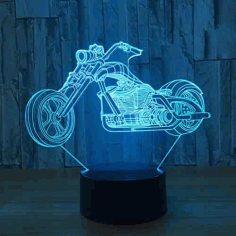 Motorcycle Holographic 3D LED Lamp Free Vector, Free Vectors File