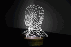 HEAD 3d illusion acrylic lamp Free Vector, Free Vectors File