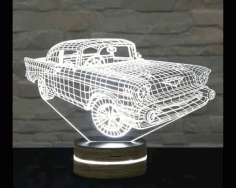 Car 3D LED Night Light Free Vector, Free Vectors File