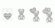 Bears 3D LED Night Light Free Vector, Free Vectors File