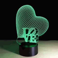 Love Heart Night Light Free Vector, Free Vectors File