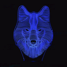 Wolf 3D LED Night Light Free Vector, Free Vectors File