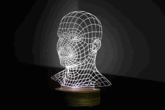 Head 3D LED Night Light Free Vector, Free Vectors File