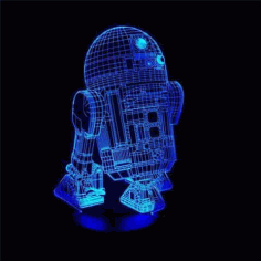 Star Wars R2-D2 Robot 3D LED Night Light Free Vector, Free Vectors File