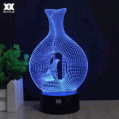 Vase Shape 3D Lamp- Model Free Vector, Free Vectors File