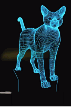 Cat 3D Lamp Vector Model Free Vector, Free Vectors File