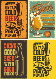 Beer Posters Free Vector, Free Vectors File