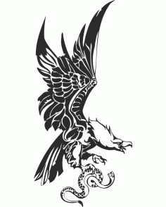 Eagle with Snake in Claws Free Vector, Free Vectors File