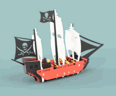 Pirate Ship Vector File for Laser Cutting CNC Free Vector, Free Vectors File