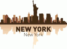 New York Skyline Art Free Vector, Free Vectors File