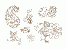 Henna Set Art Free Vector, Free Vectors File