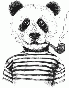 Smoking Panda Art Free Vector, Free Vectors File