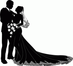 Bride And Groom Art Free Vector, Free Vectors File