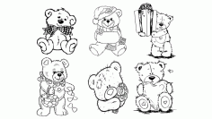 Bears Line Art Free Vector, Free Vectors File