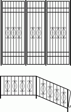 Wrought Iron Stair Railing Design Art Free Vector, Free Vectors File