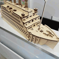 Titanic Laser Cut Puzzle Model Free Vector, Free Vectors File