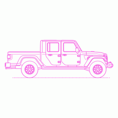 Transport Mid Size Pickup Trucks Jeep Gladiator Drawing Svg Vector, Free Vectors File