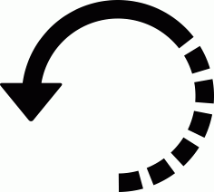 Arrow Circle With Half Broken Line Vinyl Cutting Svg File, Free Vectors File
