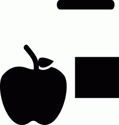 Apple And Square Outline Drawing Svg Vector, Free Vectors File