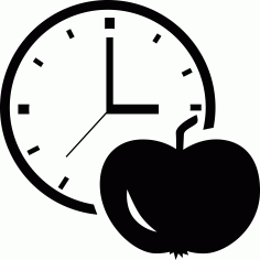 Apple And Clock Technical Drawing Svg Vector, Free Vectors File