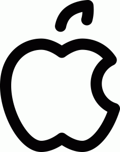 Apple Logo Contour Svg Vector, Free Vectors File