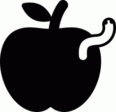 Apple With Worm Craft Design Svg File, Free Vectors File