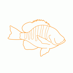 Animals Freshwater Fish Bluegill Drawing Svg Vector, Free Vectors File
