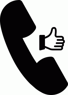 Auricular Call Symbol With Thumb Up, Free Vectors File
