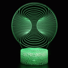 3D Space Warp Abstract Illusion Lamp Laser Cut Engraved Vector, Free Vectors File