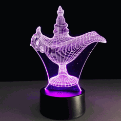 Aladdin Magic Lamp Illusion Acryl Laser Cut Vector, Free Vectors File