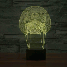Animal Walrus Illusion Led Lamp Laser Engraved Free Vector, Free Vectors File