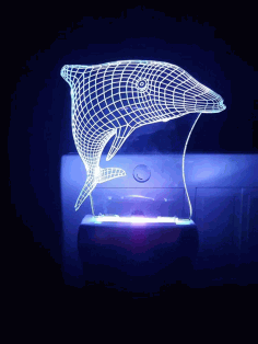 Ballina Whale Illusion Lamp Laser Engraved Free Vector, Free Vectors File