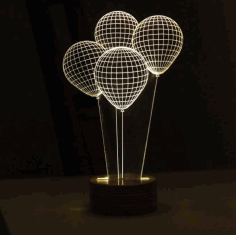 Balloons Plexiglass Illusion Lamp Free Vector, Free Vectors File