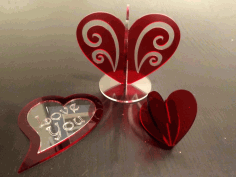 Acrylic Heart Love Decoration DXF File, Free Vectors File