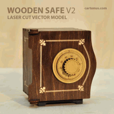 Laser Cut Wooden Safe Free Vector, Free Vectors File