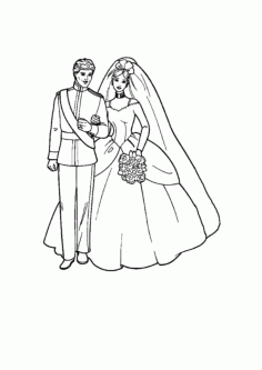 Barbie Doll Couple Kids Coloring Pages PDF, Free Vectors File