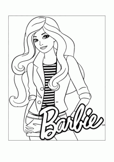 Barbie Doll In A Very Elegant Outfit Tracing Shape PDF, Free Vectors File