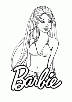 Pretty Barbie Doll In Beachwear Tracing PDF, Free Vectors File