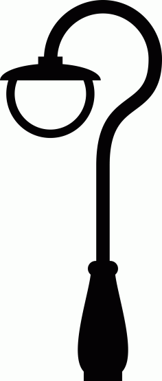 Lamp Post Silhouette SVG Vector, Free Vectors File