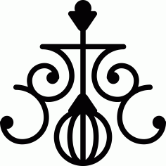 Lamp Design With Curls Silhouette SVG Vector, Free Vectors File