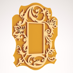 Scrolled Mirror Frame Cnc Router Free DXF File, Free Vectors File