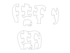 SłOń (Elephant Jigsaw Puzzles) Free DXF File, Free Vectors File