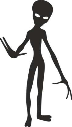 Silhouette Aliens Monster Creature Free DXF File, Free Vectors File