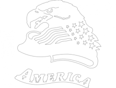 American Eagle Head Free DXF File, Free Vectors File