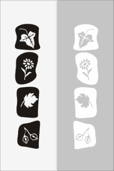 Abstract Floral Elements Sandblast Pattern Free Vector, Free Vectors File