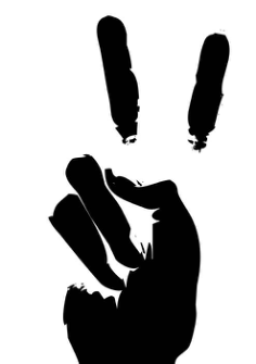 Peace Hand Sign Stencil Free DXF File, Free Vectors File